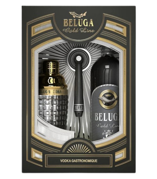 BELUGA Gold Line セット 750ml Beluga Noble Gold Line Vodka Gift Set w/ Shaker | The Barrel Tap
