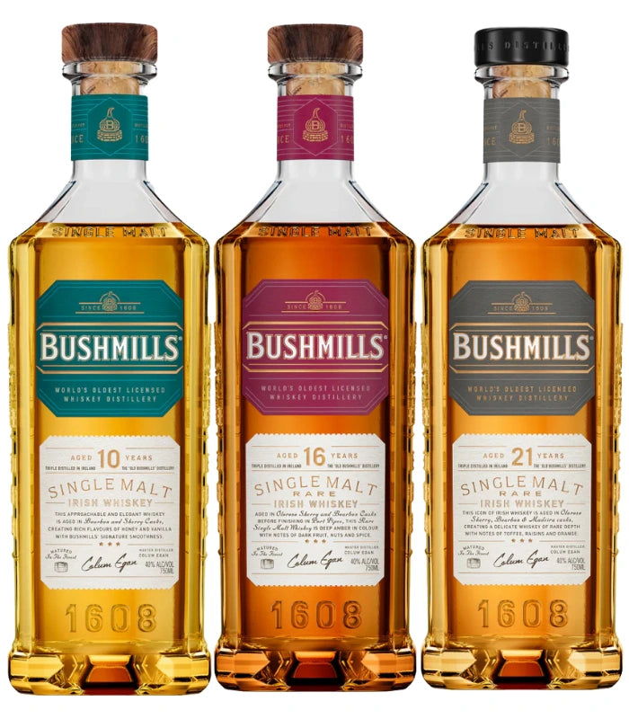 Buy Bushmills 10, 16, 21 Year Single Malt Irish Whiskey Bundle