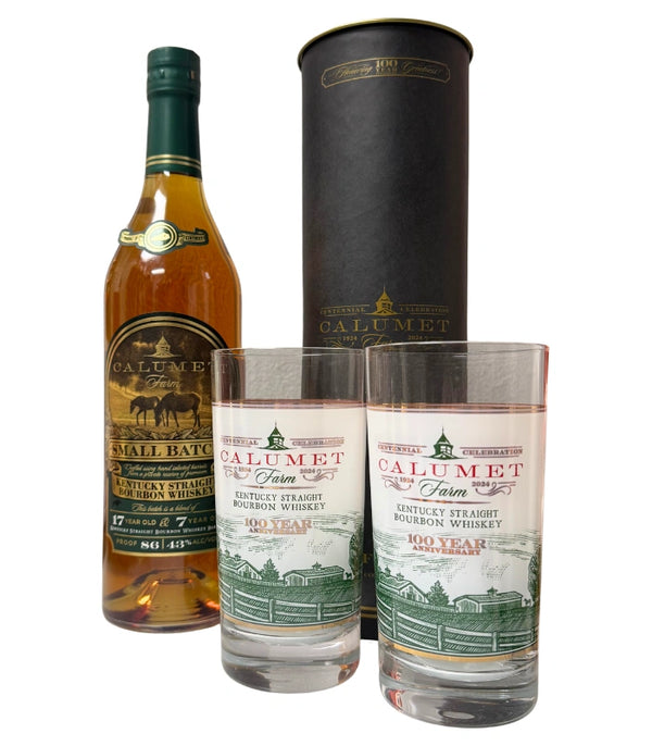 Calumet Farm Small Batch Bourbon Gift Set w/ 2 Calumet Glasses