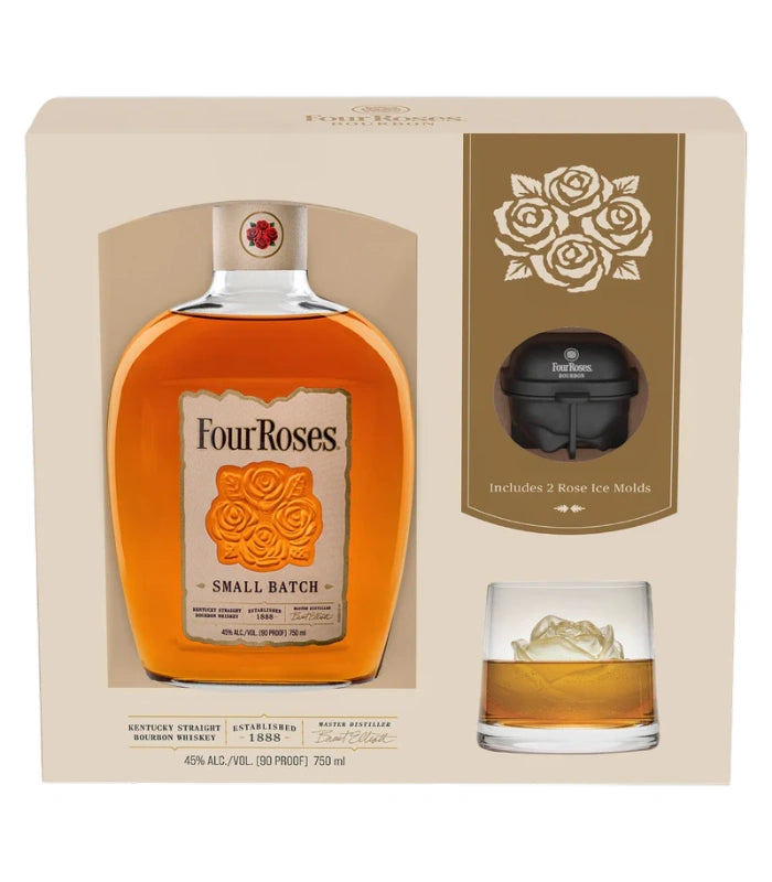 Four Roses ウイスキー 2本セット Four Roses Small Batch Bourbon Gift Set with Ice Molds | The