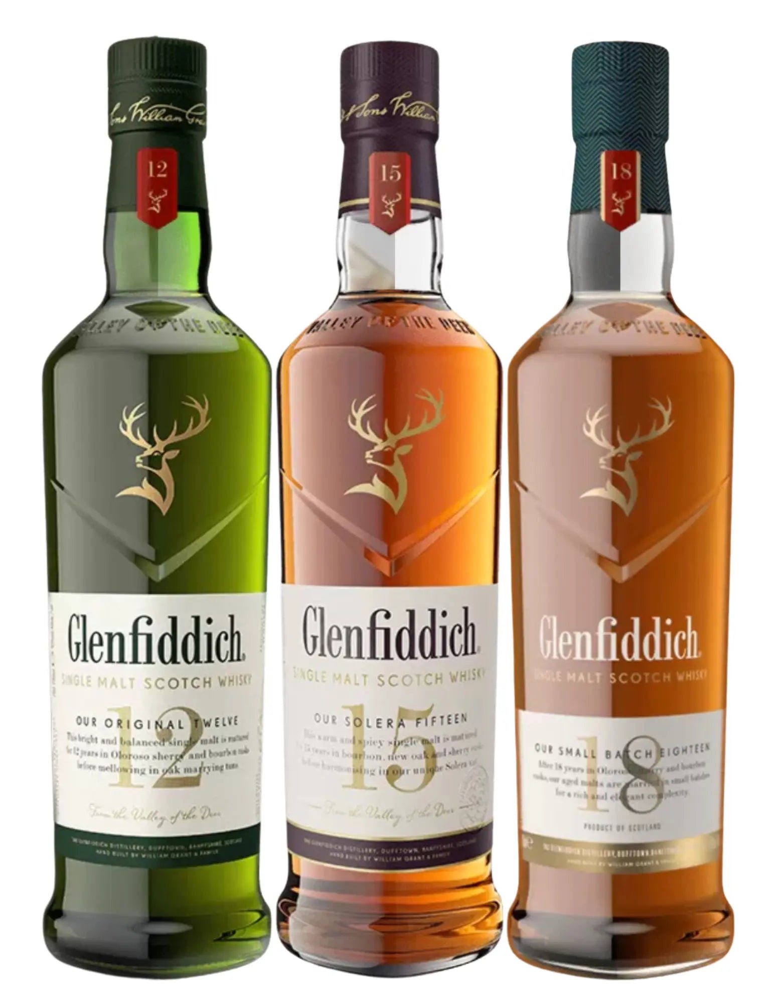 Buy Glenfiddich 12, 15, 18 Year Scotch Whiskey Bundle Online | The Buy Glenfiddich 12, 15, 18 Year Scotch Whiskey Bundle Online | The