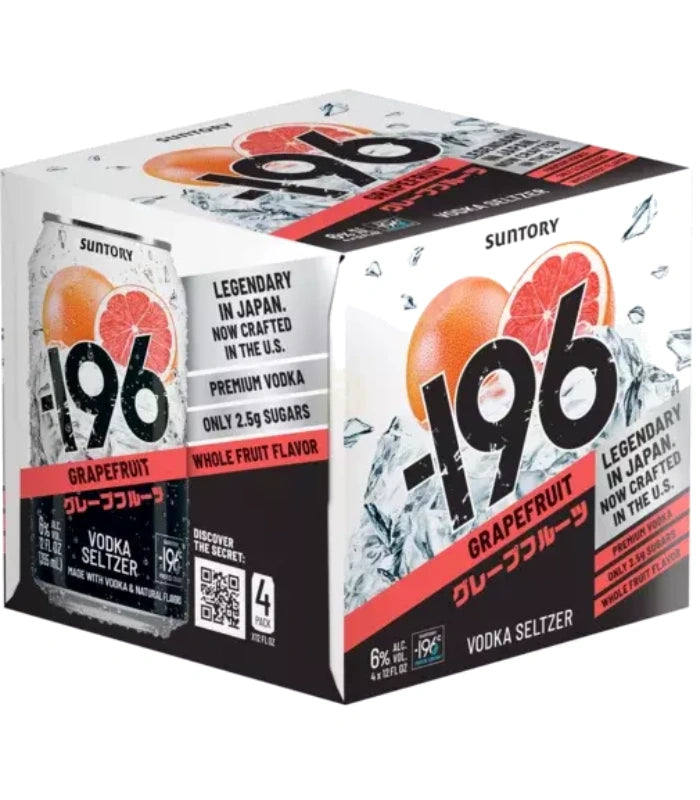 Suntory -196 Grapefruit Vodka Seltzer 4-Pack | The Barrel Tap