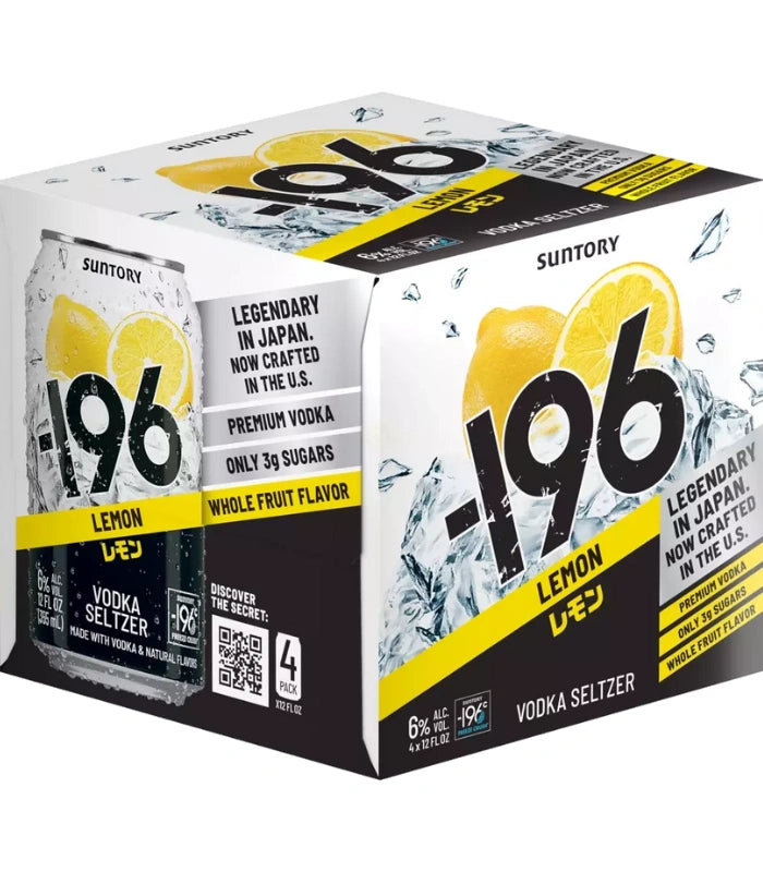 Suntory -196 Lemon Vodka Seltzer 4-Pack | The Barrel Tap Suntory -196 Lemon Vodka Seltzer 4-Pack | The Barrel Tap
