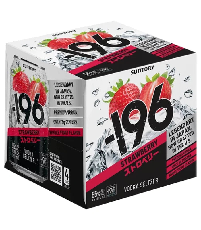 Suntory -196 Strawberry Vodka Seltzer 4-Pack | The Barrel Tap