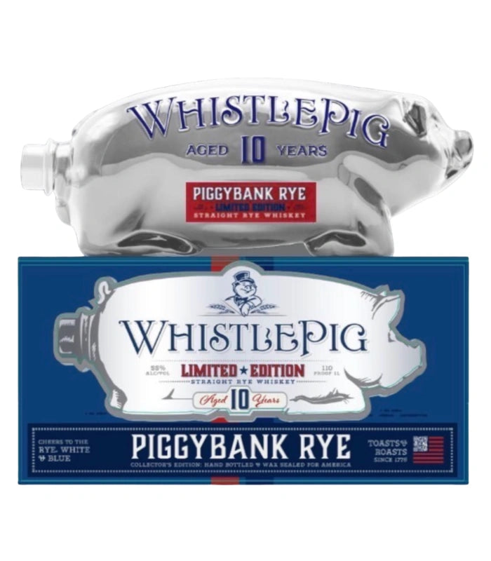 WhistlePig 10 Year PiggyBank Rye White & Blue Edition – The Barrel Tap