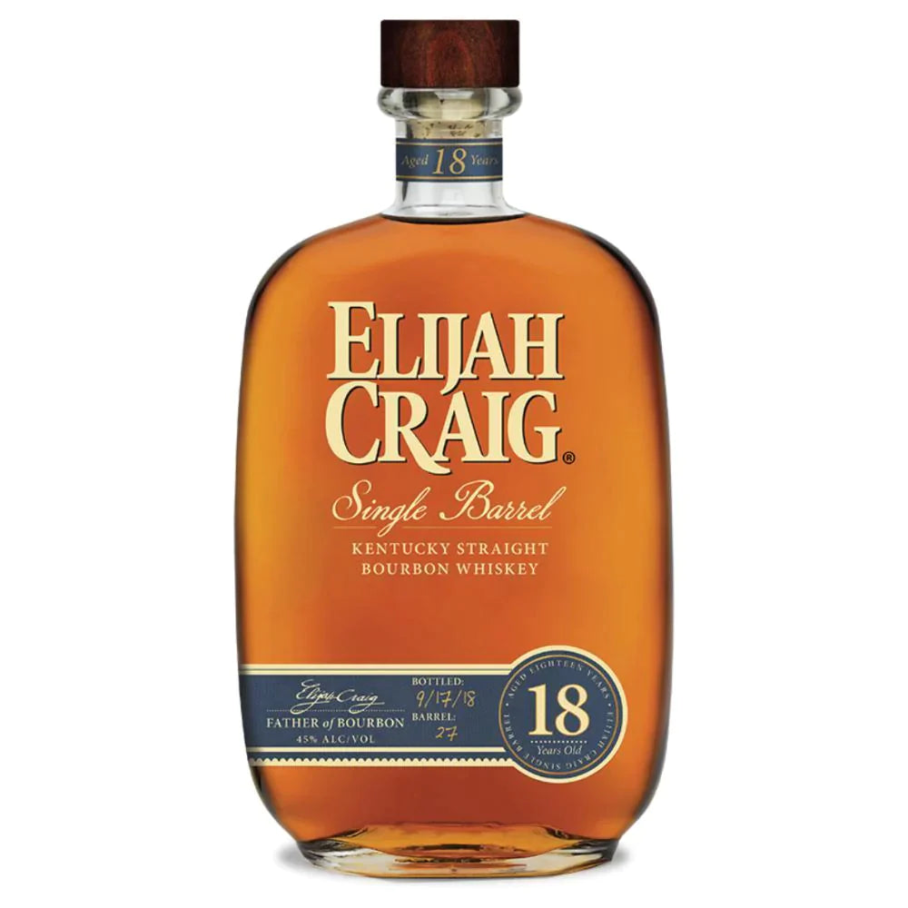 Buy Elijah Craig 18 Year Old Single Barrel Bourbon Whiskey 750mL Online - The Barrel Tap Online Liquor Delivered
