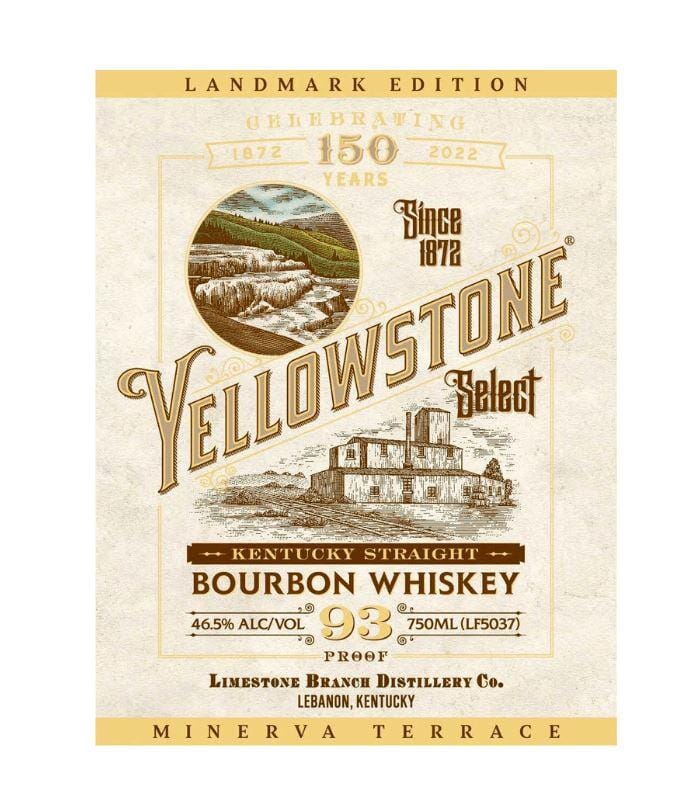 Buy Yellowstone Select Bourbon Whiskey Minerva Terrace - 150th Anniversary Landmark Edition 750mL Online - The Barrel Tap Online Liquor Delivered