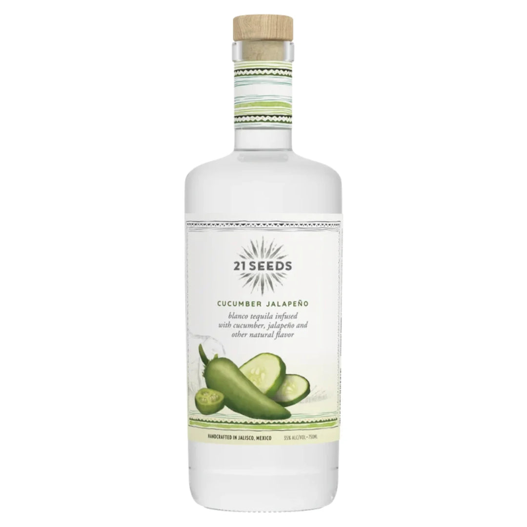 Bottle of 21 Seeds Cucumber Jalapeño Blanco Tequila 750mL