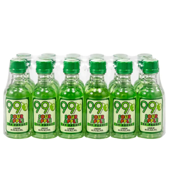 99 Brand Sour Apple Liqueur 50mL 12 Pack
