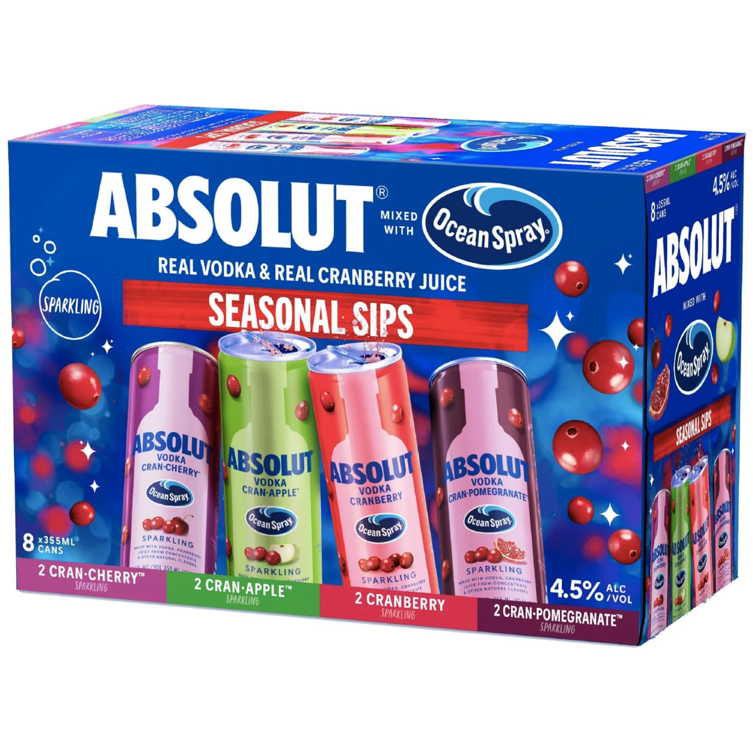 Absolut Ocean Spray Seasonal Sips Cocktails 8-Pack