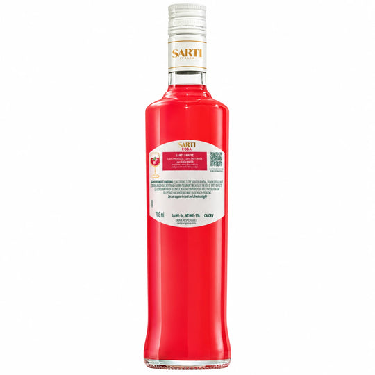 Back of Bottle of Sarti Rosa Aperitivo 