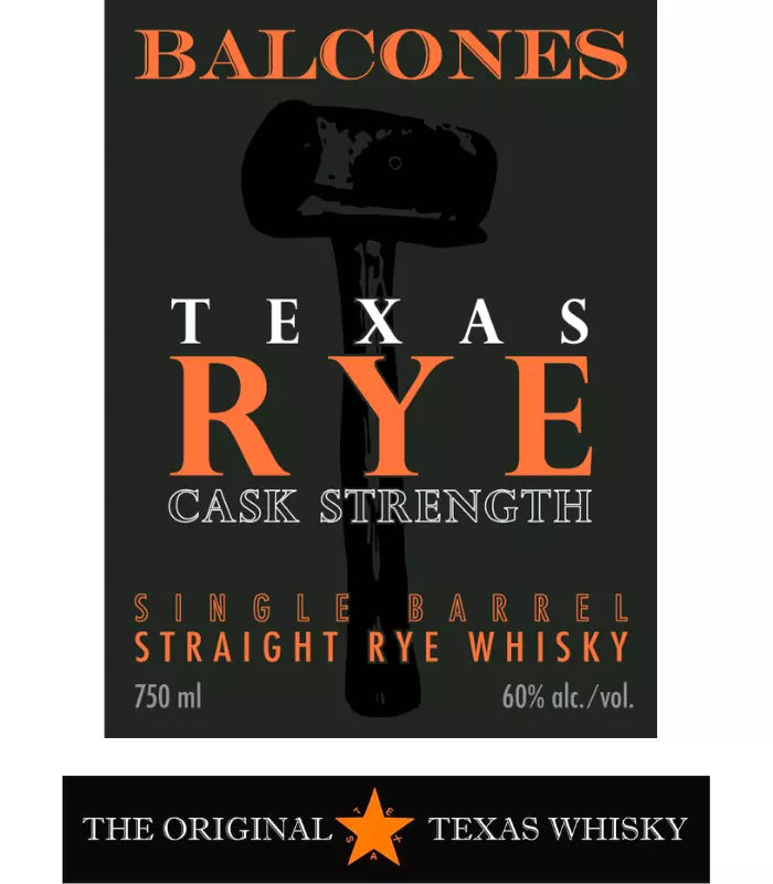 Balcones Texas Rye Cask Strength Single Barrel Rye Whiskey 750mL