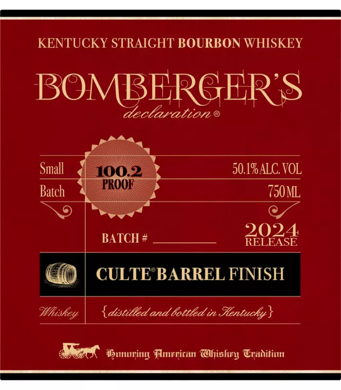 Bomberger’s Declaration 2024 Release Culte Barrel Finish Bourbon