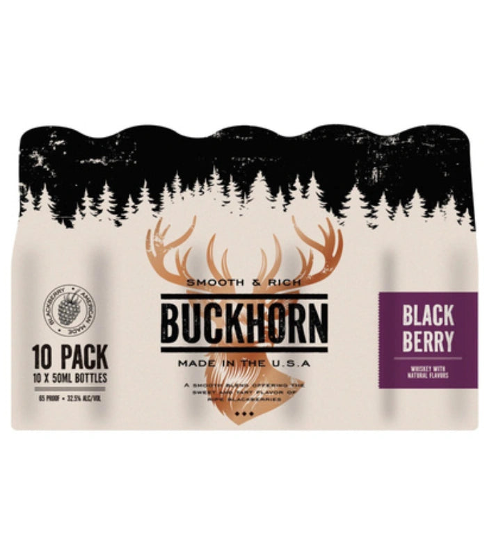 Buckhorn Blackberry Whiskey Mini Shooters 10 x 50mL