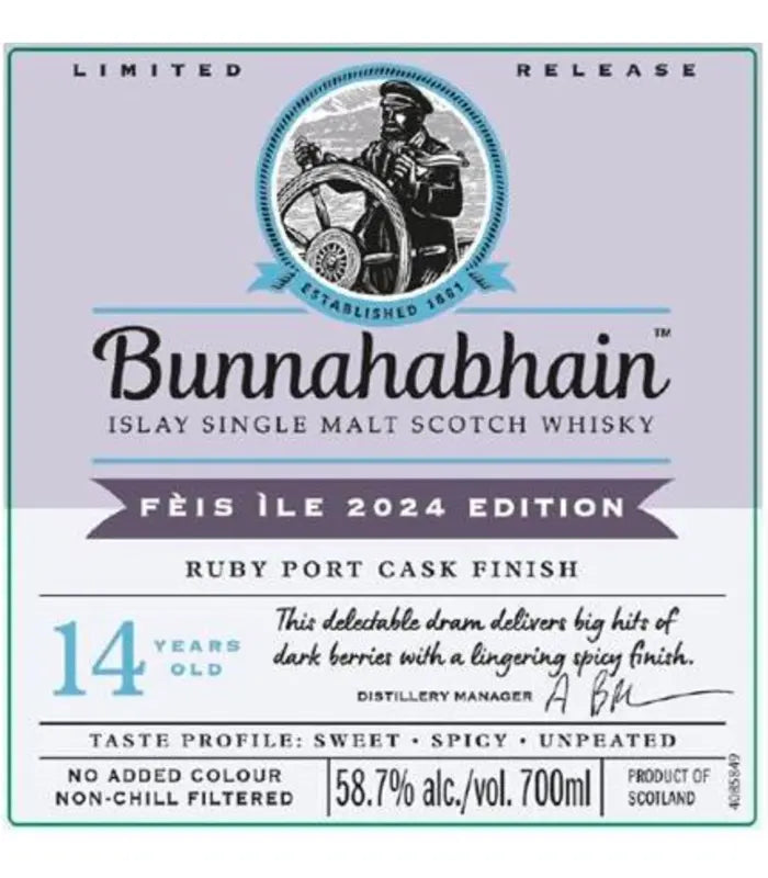 Bunnahabhain 14 Year Feis Ile 2024 Edition Scotch Whisky