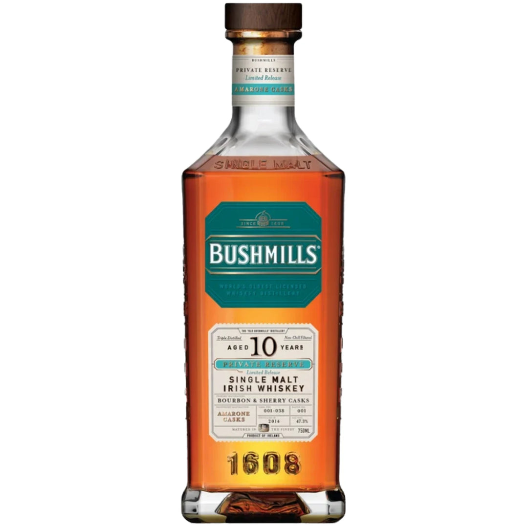 Bottle of Bushmills 10 Year Private Reserve Amarone Casks Irish Whiskey 750mL
