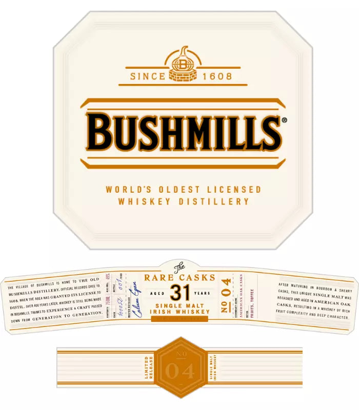 Bushmills Rare Casks 31 Year Old Limited Release No. 04 Irish Whiskey
