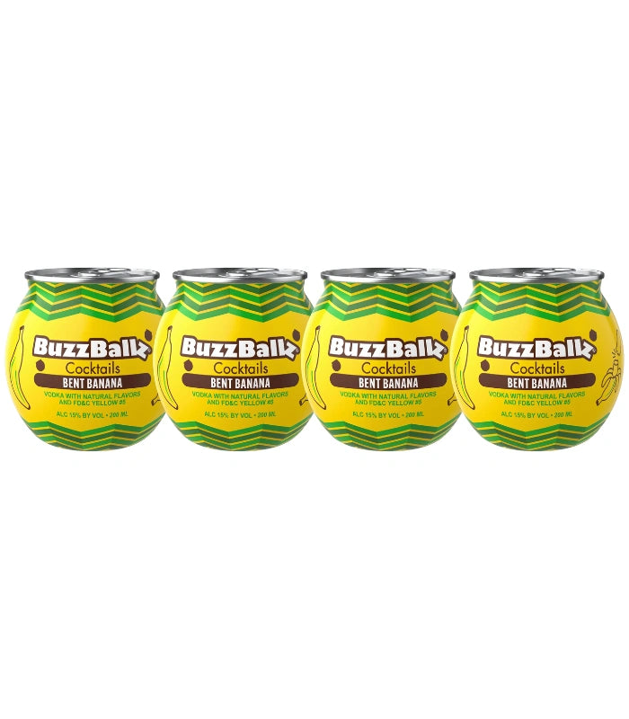 Buzzballz Bent Banana Pre-Mixed Cocktails 4-Pack