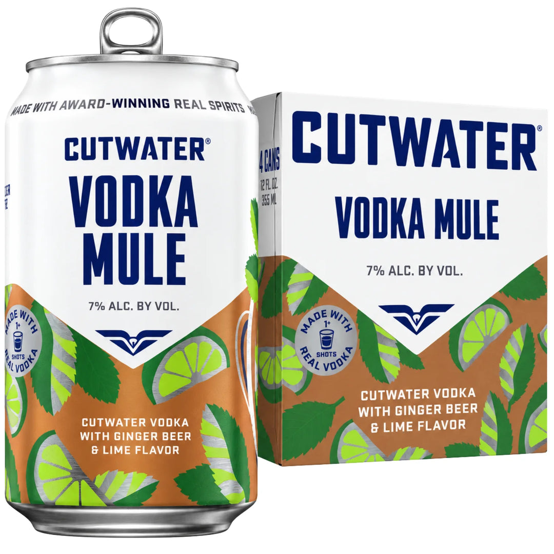 Cutwater Vodka Mule 4 Pack and a Can of Cutwater Vodka Mule