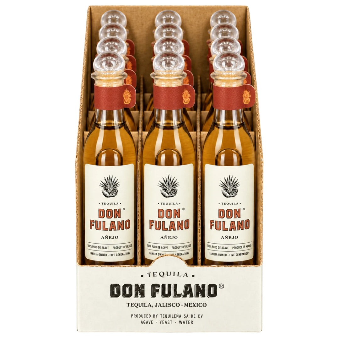 Box of 12 Don Fulano Añejo Tequila Mini Bottles (50mL)