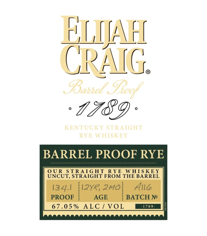 Elijah Craig Barrel Proof Rye Batch A925 750mL
