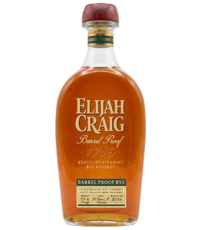 Elijah Craig Barrel Proof Rye Whiskey Batch B526 750mL