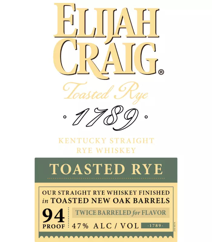 Elijah Craig Toasted Rye Whiskey 750mL