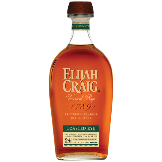 Bottle of Elijah Craig Toasted Rye Whiskey 750mL