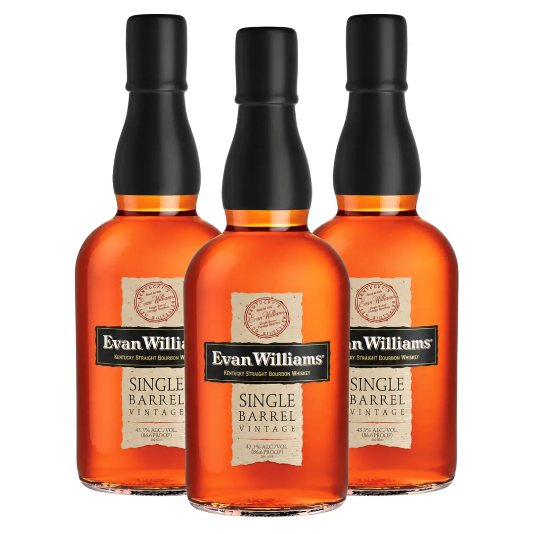 Three Bottle Bundle of Evan Williams Single Barrel Vintage Bourbon