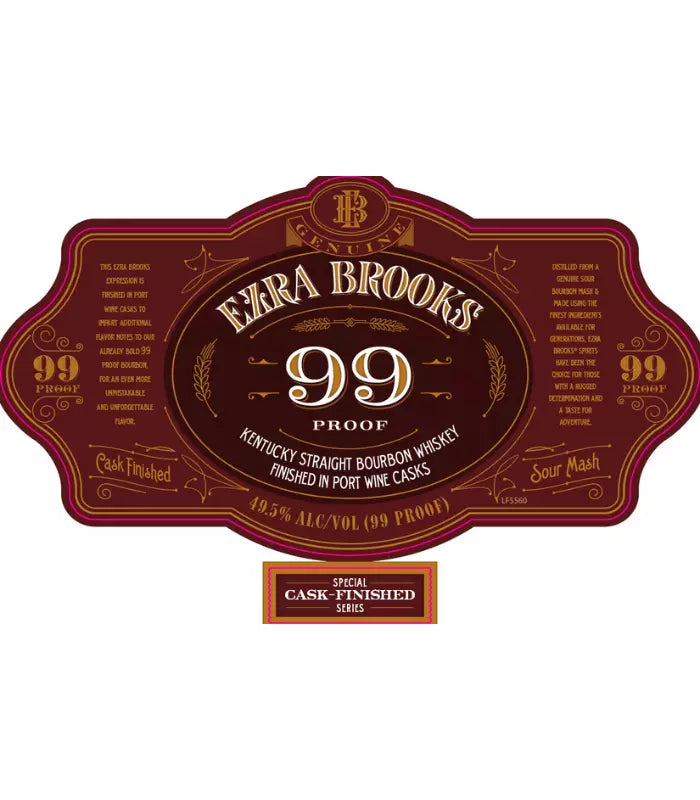 Ezra Brooks 99 Proof Straight Bourbon Finished in Port Wine Casks 750mL