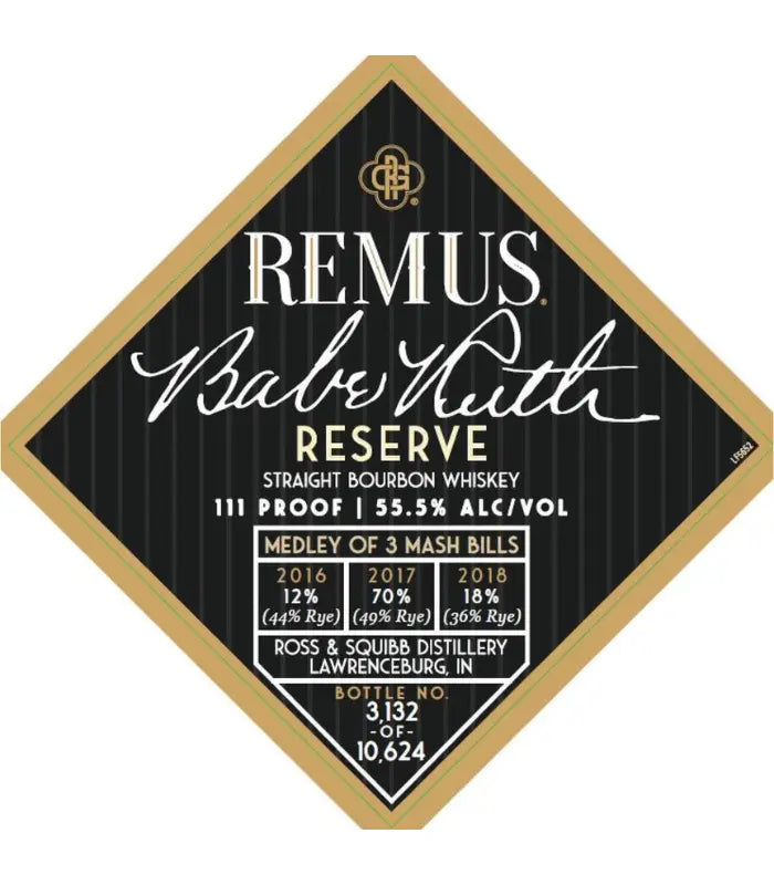 George Remus Babe Ruth Reserve Straight Bourbon 750mL