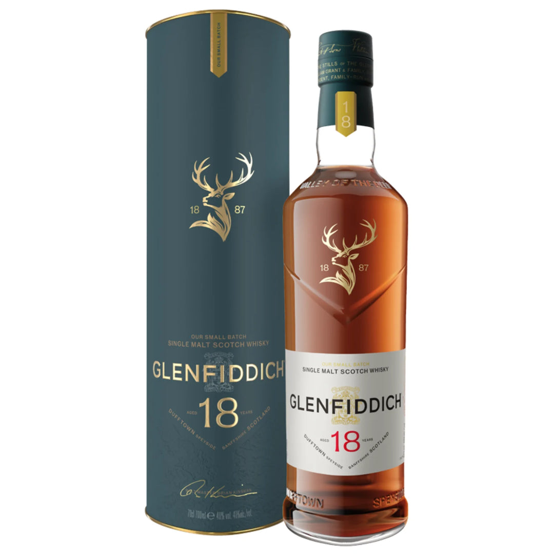 Bottle and Box of Glenfiddich 18 Year Single Malt Scotch Whisky