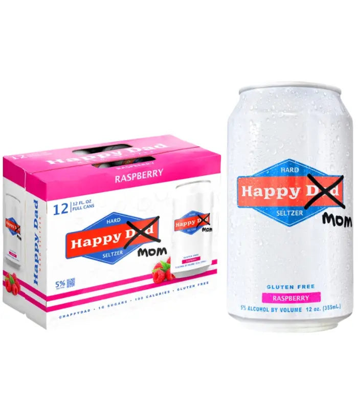 Happy Dad "MOM" Hard Seltzer Raspberry 12pk 12oz