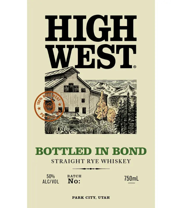 High West Bottled in Bond Straight Rye Whiskey 750mL