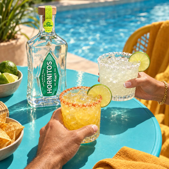 Hornitos Tequila Blanco with 2 lime cocktails