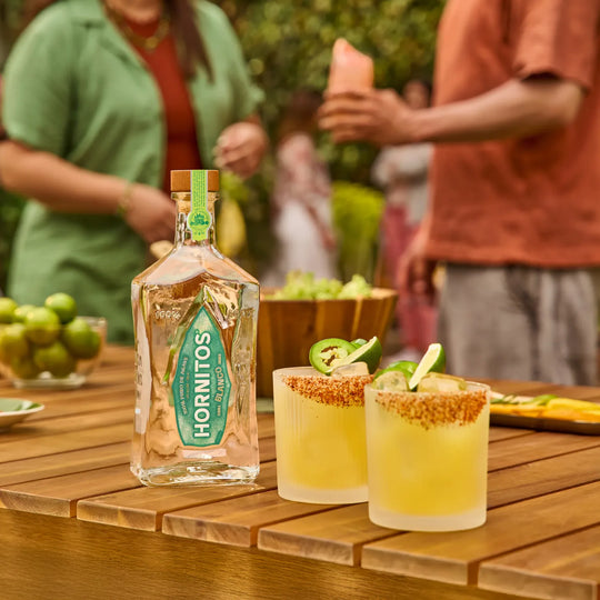 Hornitos Tequila Blanco with 2 jalapeno cocktails