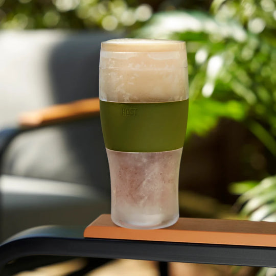 Host Beer FREEZE Cooling Cup in Olive, Set of 2