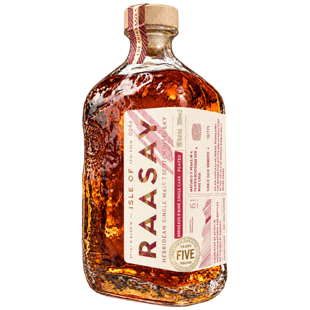 Isle of Raasay Single Cask Series Peated Bordeaux Red Wine Scotch Whisky Bottle