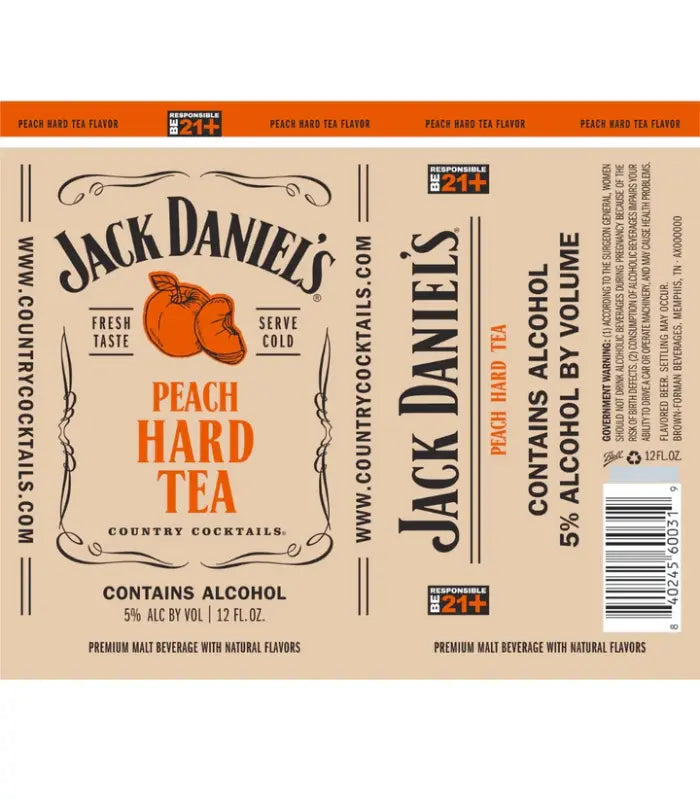 Jack Daniel's Country Cocktails Peach Hard Tea