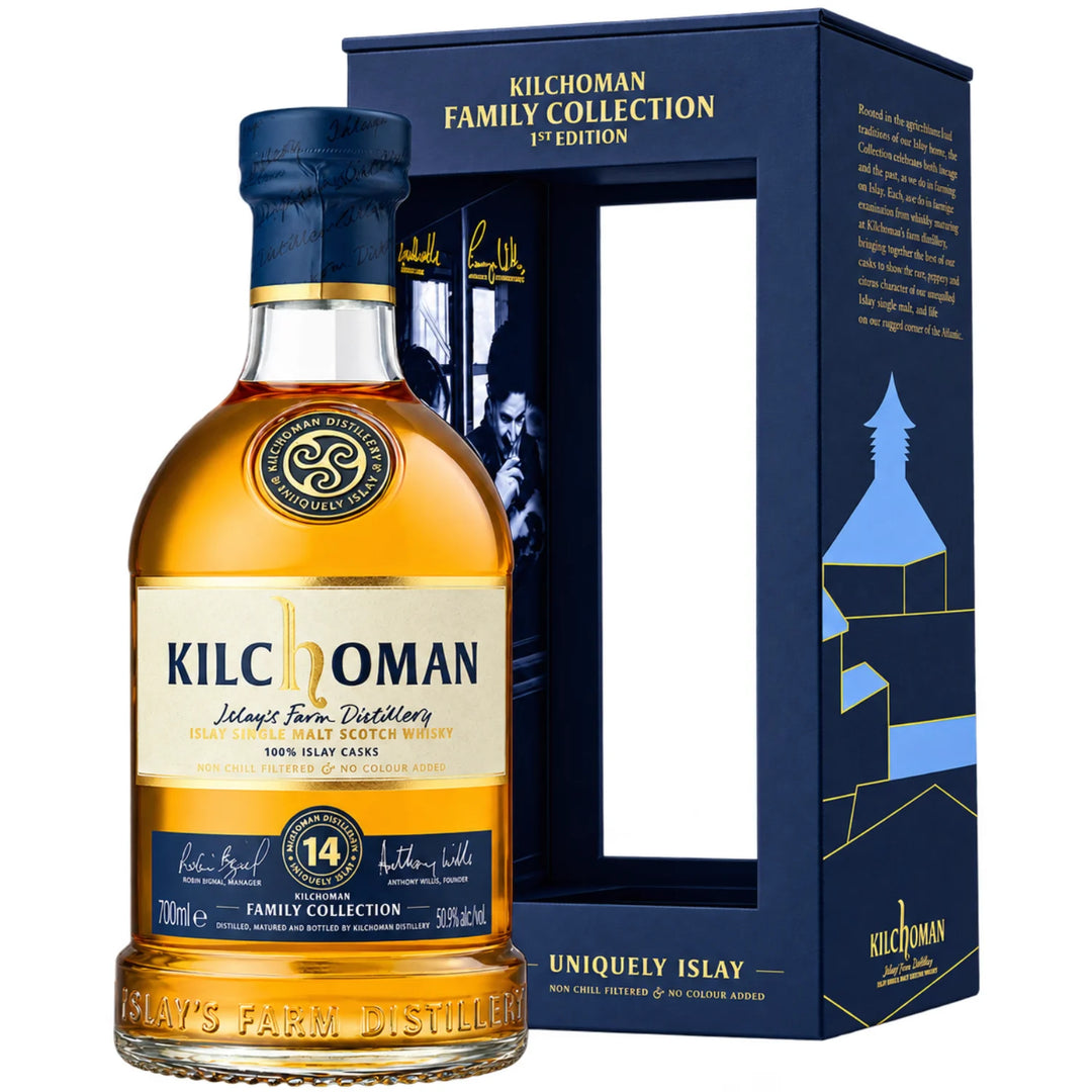 Kilchoman Family Collection 14 Year Single Malt Scotch Whisky 1st Edition Bottle and Display Box