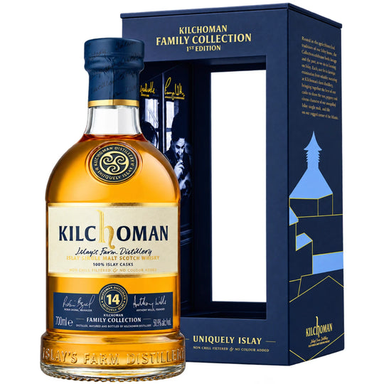 Kilchoman Family Collection 14 Year Single Malt Scotch Whisky 1st Edition Bottle and Display Box