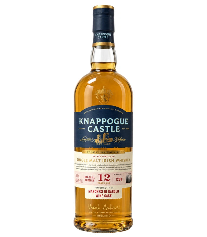 Knappogue Castle 12 Year Barolo Wine Cask Single Malt Irish Whiskey 750mL