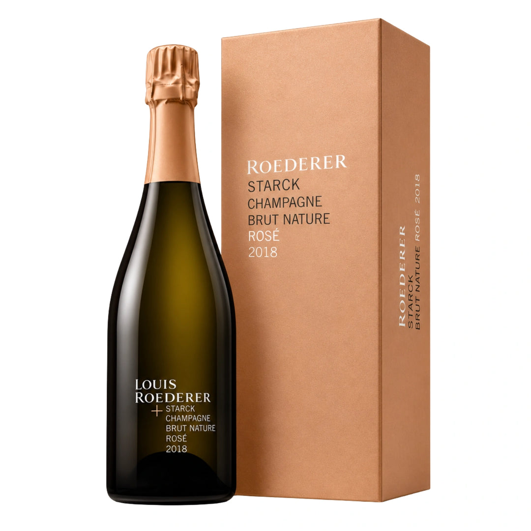Bottle of Louis Roederer Starck Champagne Brut Nature Rose 2018 750mL