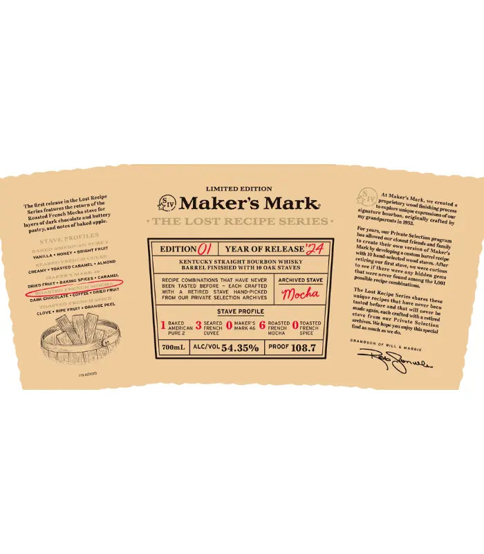 Maker's Mark 2024 The Lost Recipe Series Edition #01 Bourbon