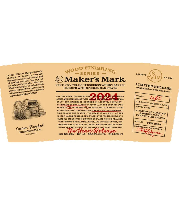 Maker's Mark 2024 Wood Finishing Series The Heart Release Straight Bourbon