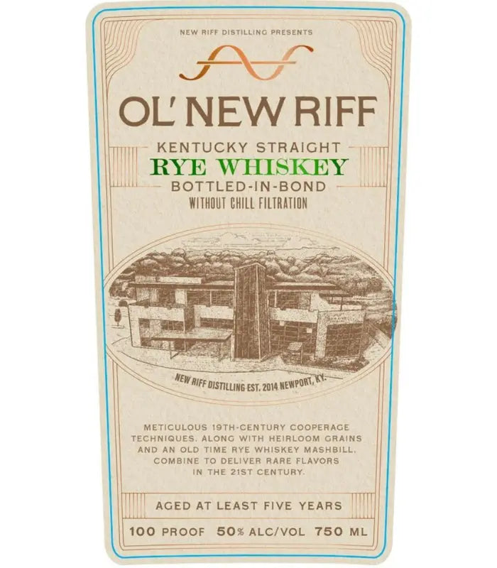 Ol'New Riff Bottled-in-Bond Straight Rye Whiskey 750mL