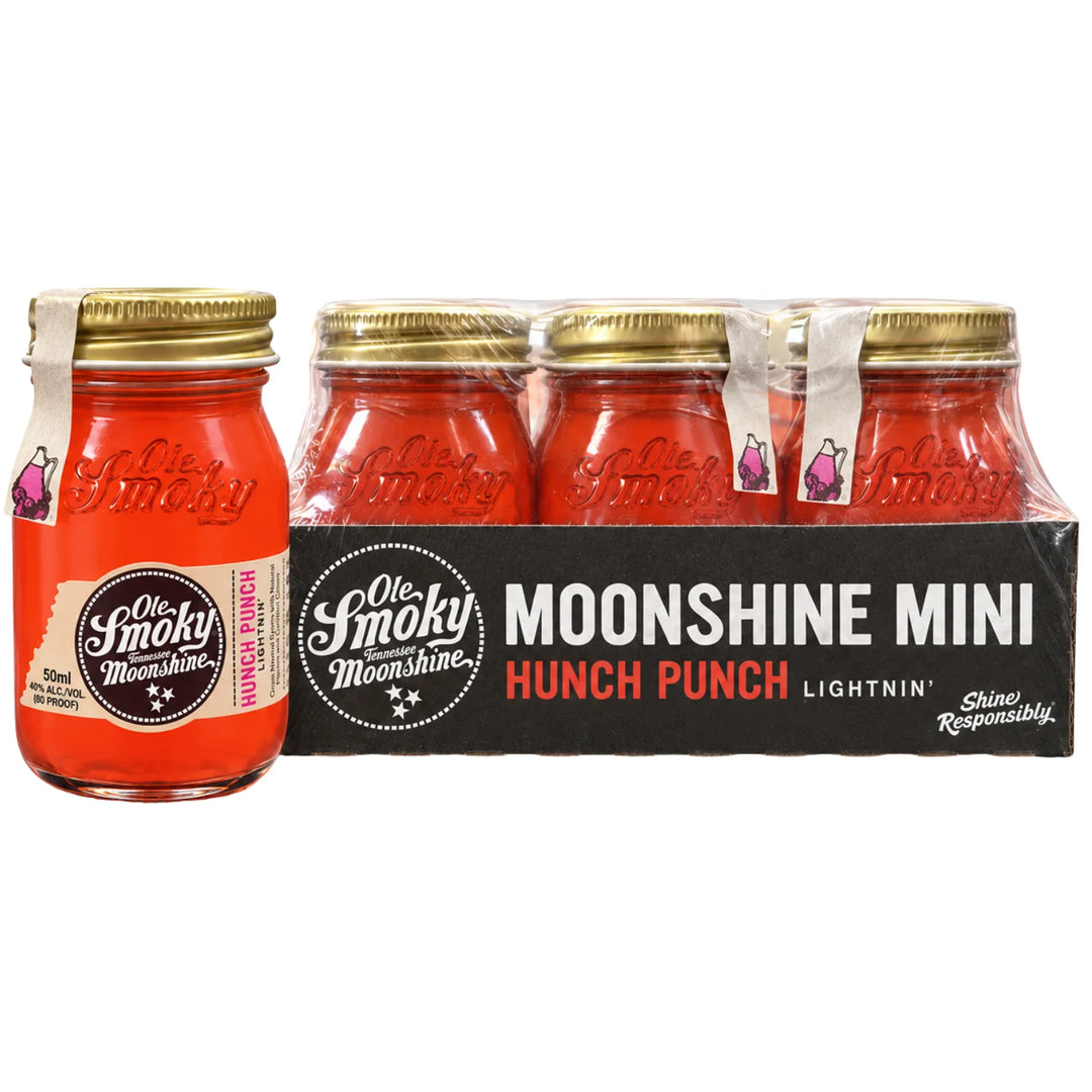 Ole Smoky Hunch Punch Lightnin' Moonshine 6 Pack with 1 outside for display purposes
