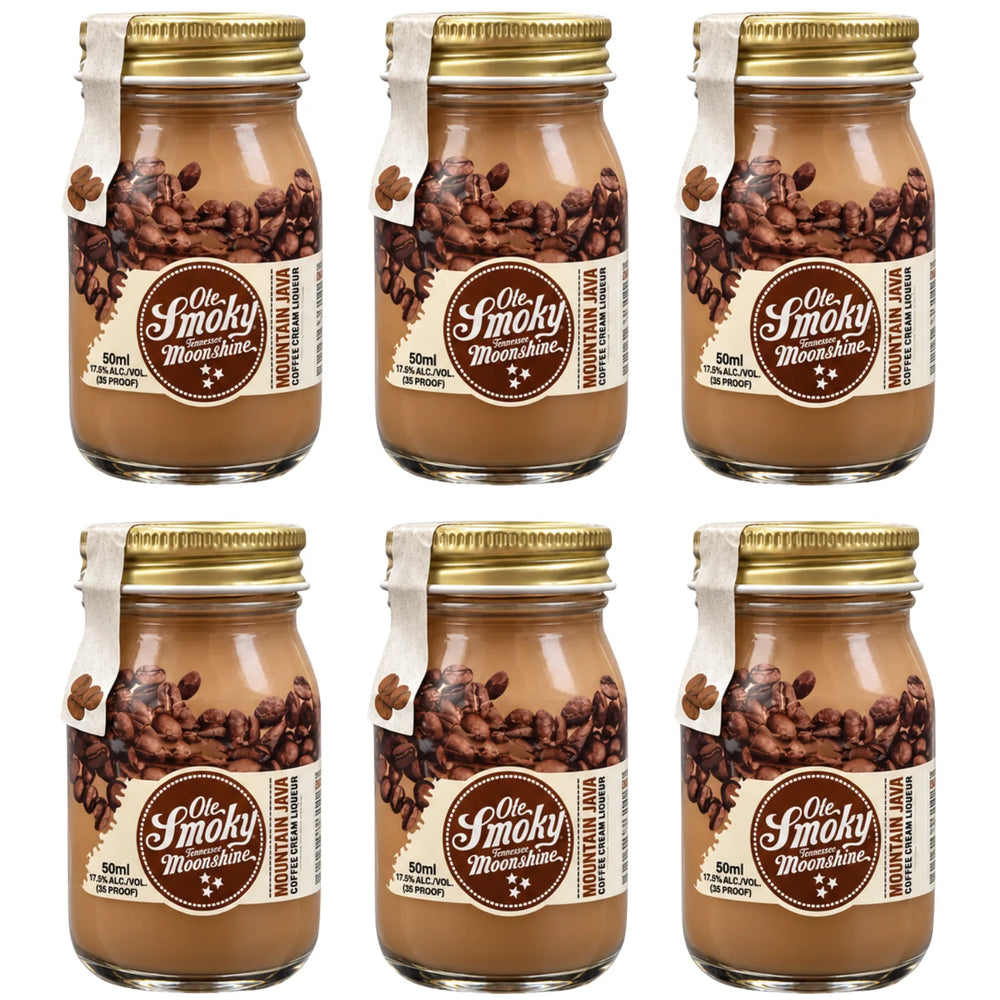 6 Mini 50mL Jars of Ole Smoky Mountain Java Coffee Cream Moonshine