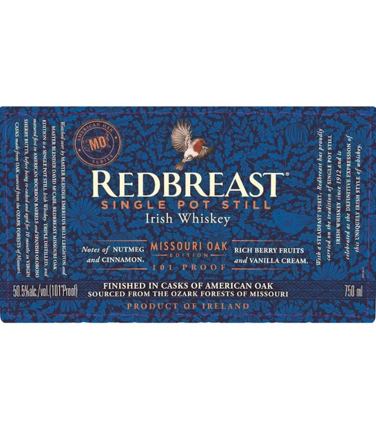 Redbreast Missouri Oak Single Pot Still Irish Whiskey 750mL