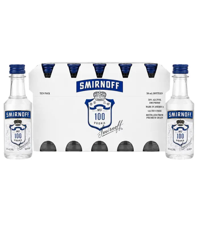 Smirnoff 100 Proof Vodka 50mL 10 Pack